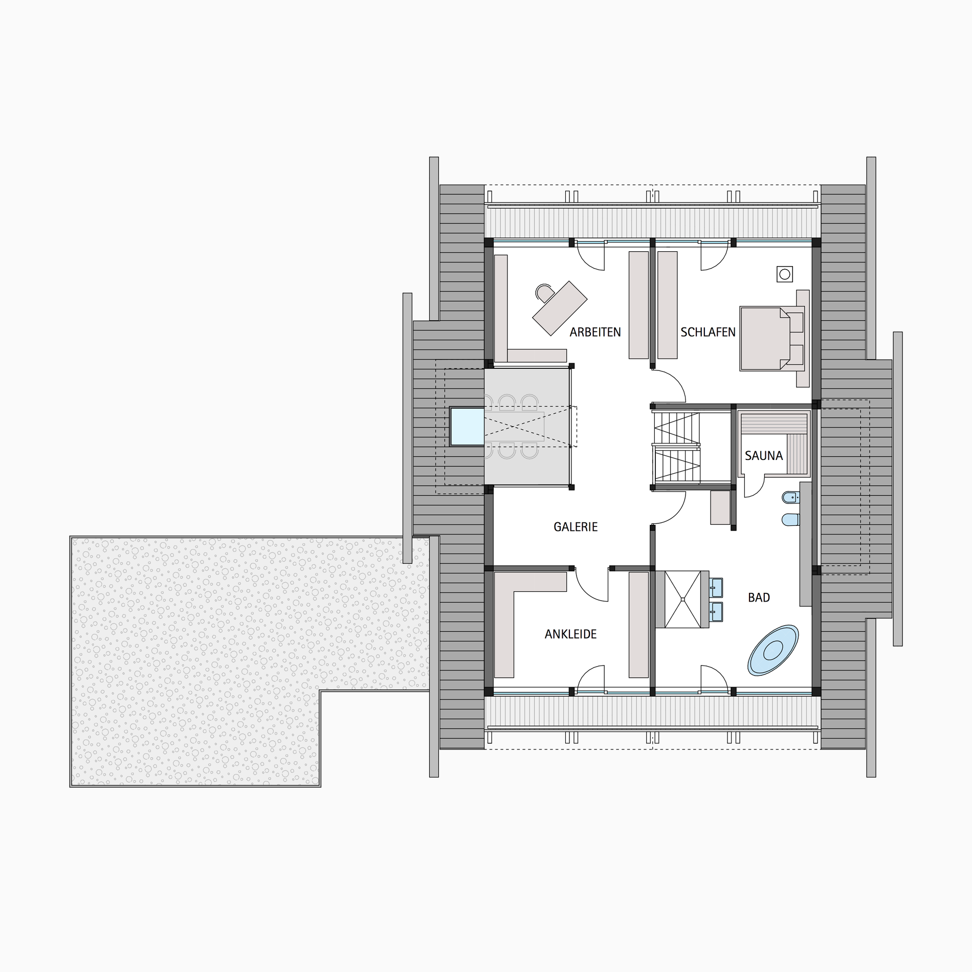 HUF Fachwerkhaus Grundriss Dachgeschoss ART 4
