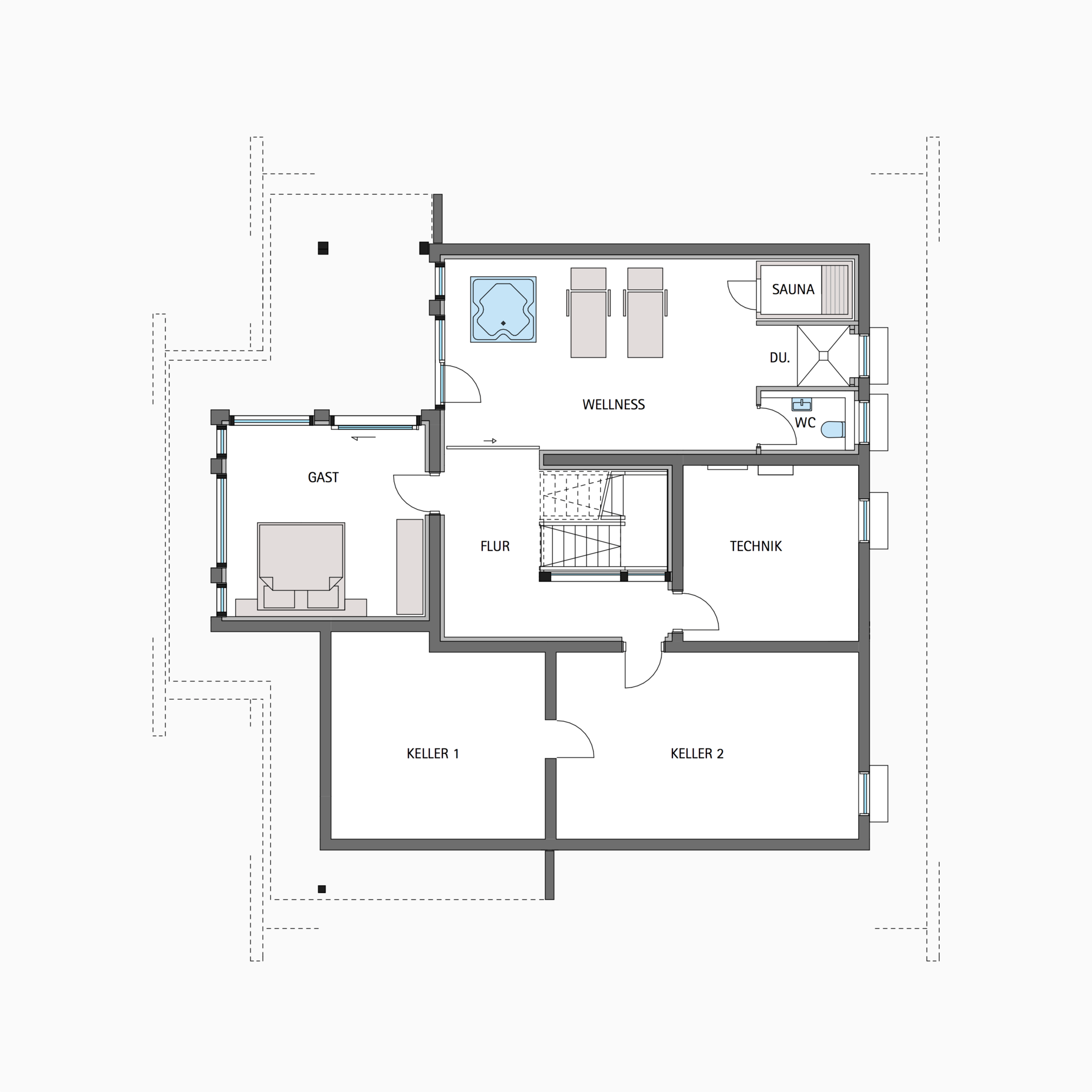 HUF Fachwerkhaus Grundriss Untergeschoss ART 5