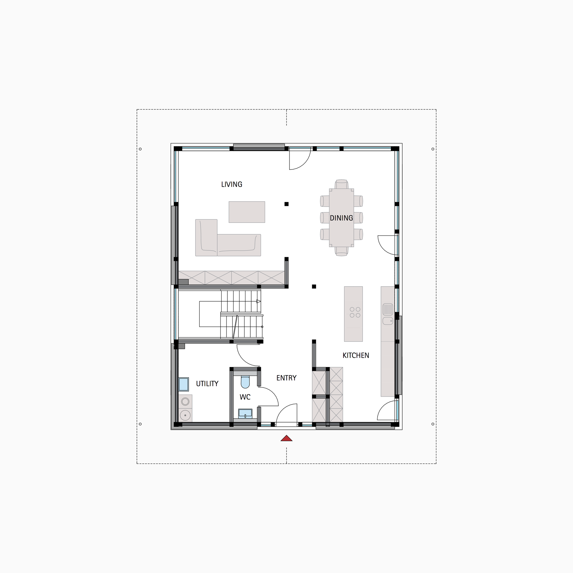 HUF house floor plan ground floor MODUM 8:10